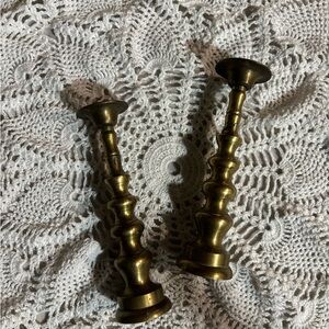 Vintage Brass Candlestick Holders